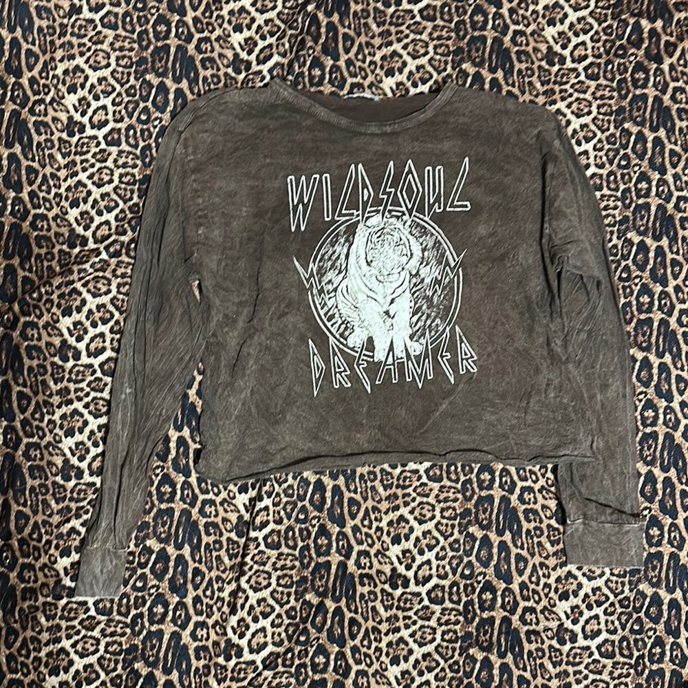 Wild Soul Dreamer Brown Long Sleeve Shirt